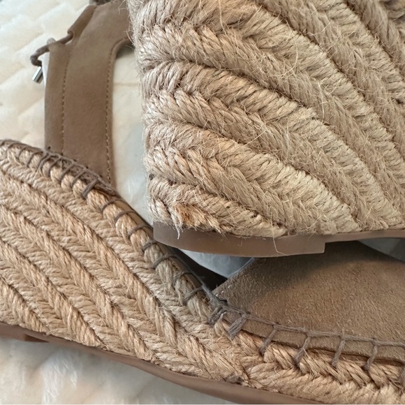 Franco Sarto Mariska Espadrille Wedge Sandal. Taupe Suede. Size 7.5. - Picture 8 of 11